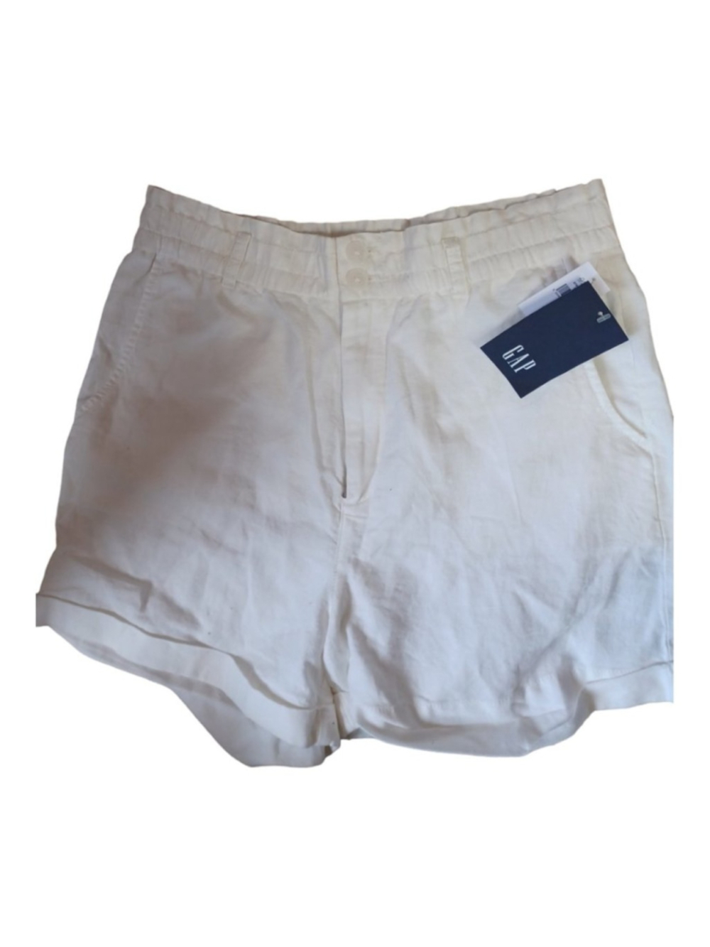 Gap linen khaki shorts with elastic waist‎ size 10 NWT